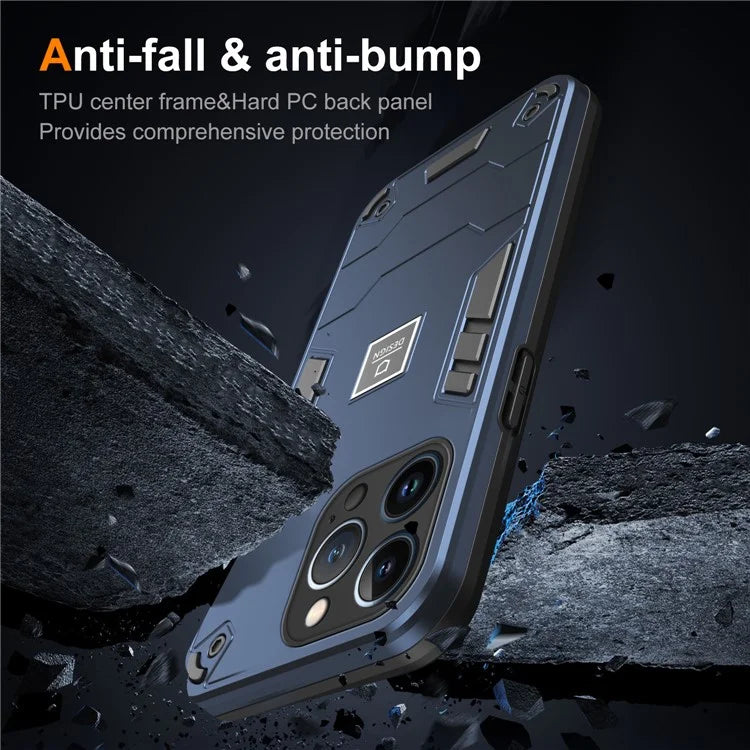 For iPhone 13 Pro Phone Case 2 in 1 Hybrid Hard PC Soft TPU Cover