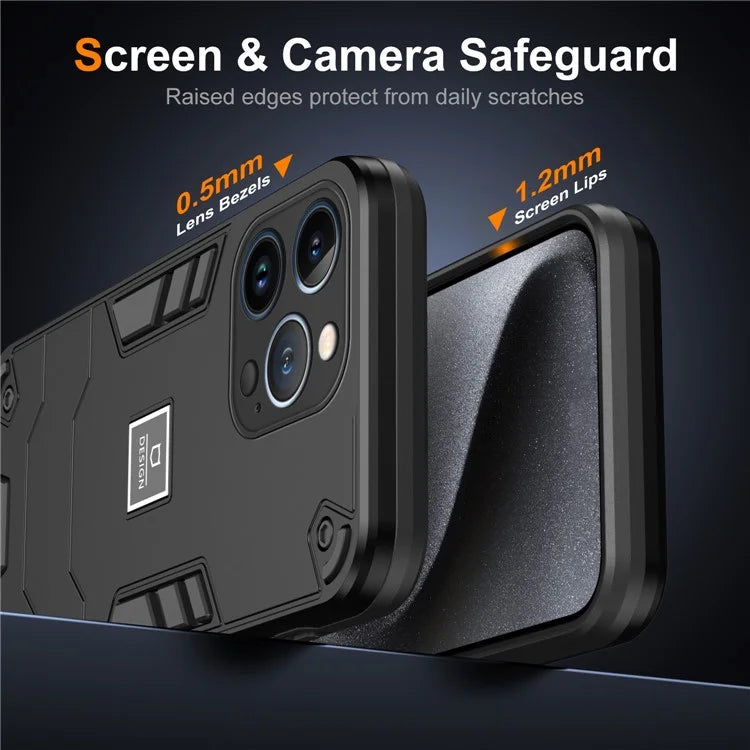 For iPhone 13 Pro Phone Case 2 in 1 Hybrid Hard PC Soft TPU Cover