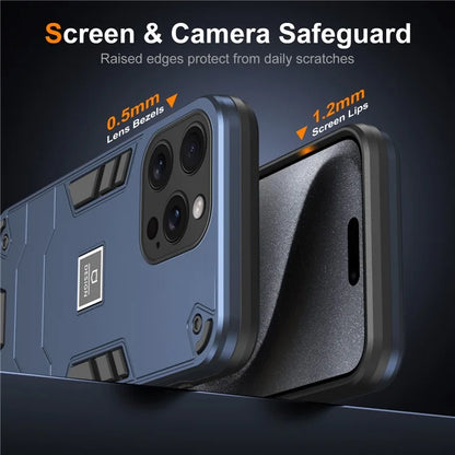 For iPhone 15 Pro Max Phone Case Dual Layer Hard PC + Soft TPU Protective Cover