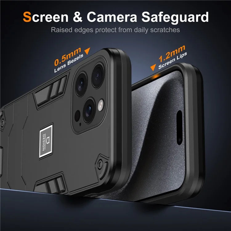 For iPhone 15 Pro Max Phone Case Dual Layer Hard PC + Soft TPU Protective Cover