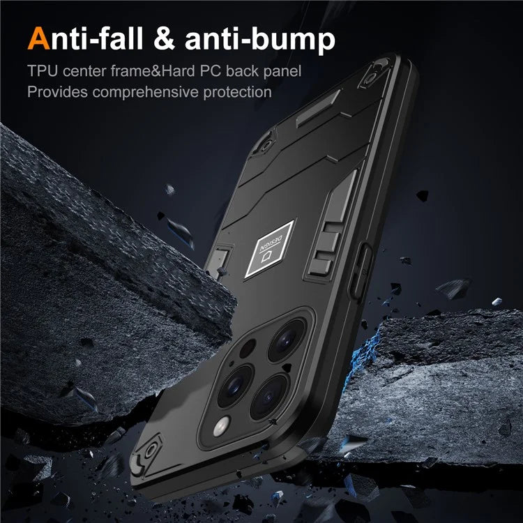 For iPhone 15 Pro Max Phone Case Dual Layer Hard PC + Soft TPU Protective Cover