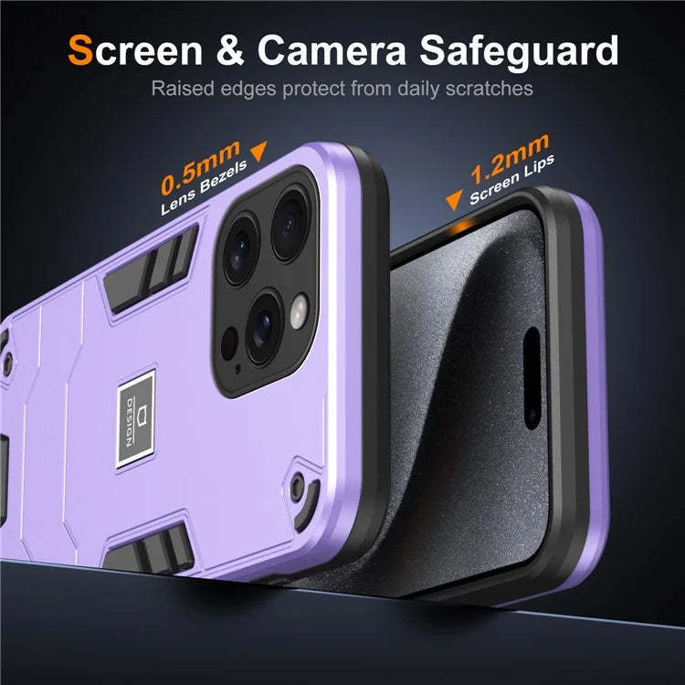 For iPhone 15 Pro Max Phone Case Dual Layer Hard PC + Soft TPU Protective Cover