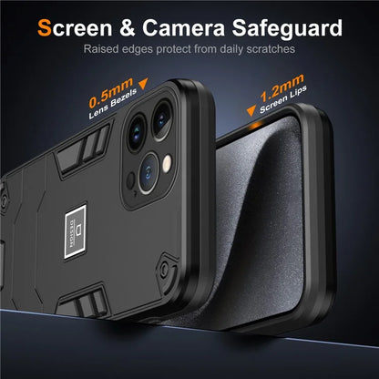 For iPhone 13 Pro Max Phone Case Dual Layer Hard PC + Soft TPU Shockproof Tough Cover