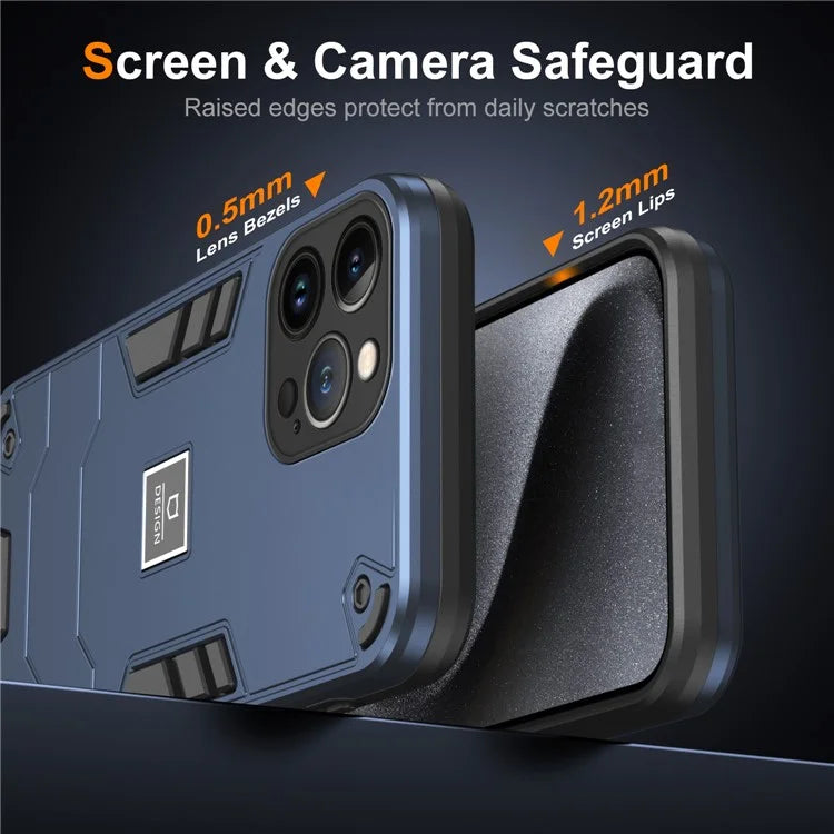 For iPhone 13 Pro Max Phone Case Dual Layer Hard PC + Soft TPU Shockproof Tough Cover