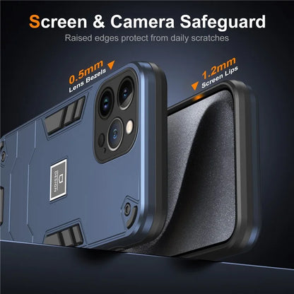 For iPhone 13 Pro Max Phone Case Dual Layer Hard PC + Soft TPU Shockproof Tough Cover