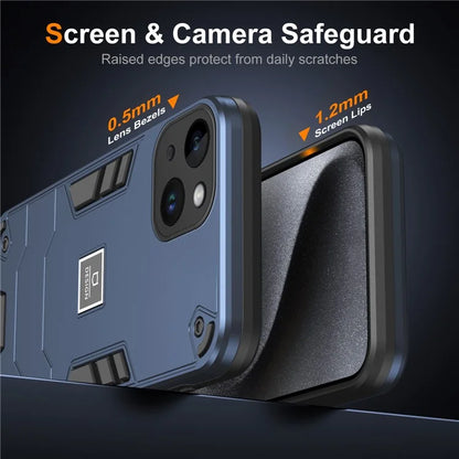 For iPhone 14 Phone Case Cover Hybrid Design Hard PC Back and Flexible TPU Frame