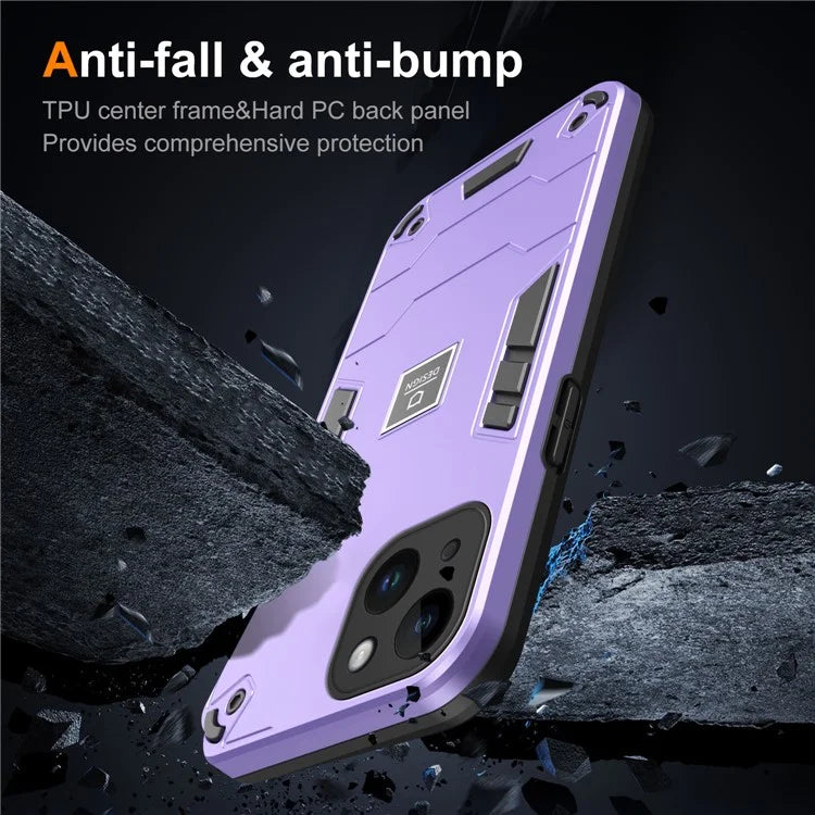 For iPhone 14 Phone Case Cover Hybrid Design Hard PC Back and Flexible TPU Frame