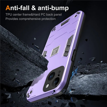 For iPhone 14 Phone Case Cover Hybrid Design Hard PC Back and Flexible TPU Frame