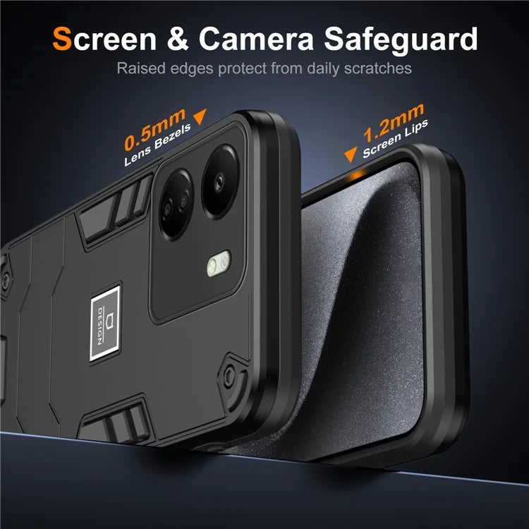 For Xiaomi Redmi 13C 4G / Poco C65 4G Case PC+TPU Dual Layers Phone Cover