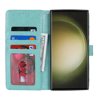 For Samsung Galaxy S23 Ultra Case R61 Texture PU Leather+TPU Phone Protector with Hand Strap