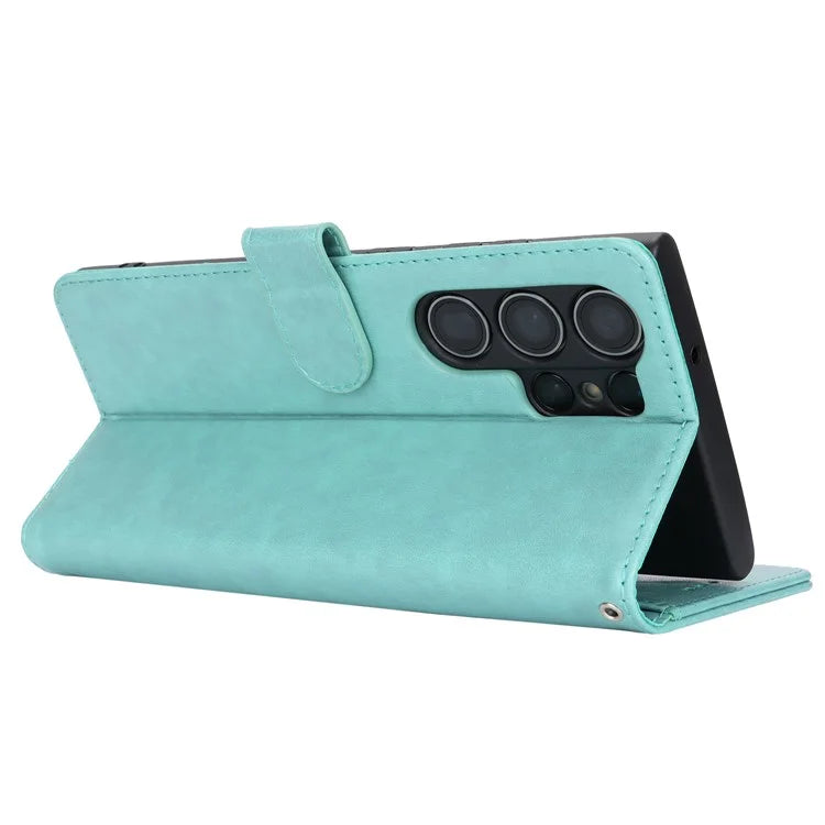 For Samsung Galaxy S23 Ultra Case R61 Texture PU Leather+TPU Phone Protector with Hand Strap