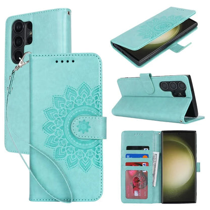 For Samsung Galaxy S23 Ultra Case R61 Texture PU Leather+TPU Phone Protector with Hand Strap