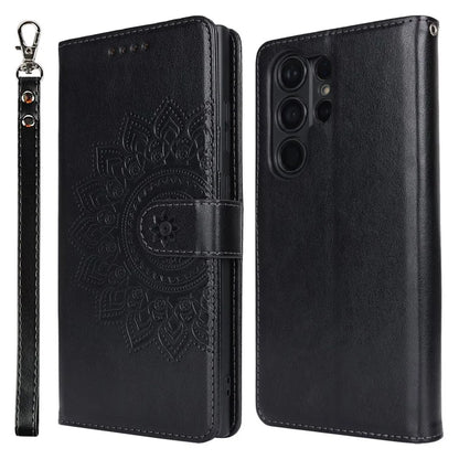 For Samsung Galaxy S23 Ultra Case R61 Texture PU Leather+TPU Phone Protector with Hand Strap