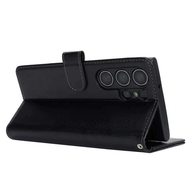 For Samsung Galaxy S23 Ultra Case R61 Texture PU Leather+TPU Phone Protector with Hand Strap
