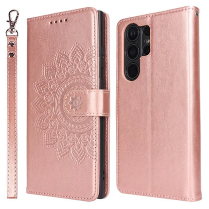 For Samsung Galaxy S23 Ultra Case R61 Texture PU Leather+TPU Phone Protector with Hand Strap
