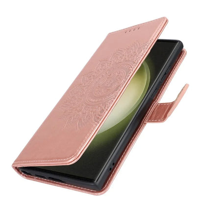 For Samsung Galaxy S23 Ultra Case R61 Texture PU Leather+TPU Phone Protector with Hand Strap