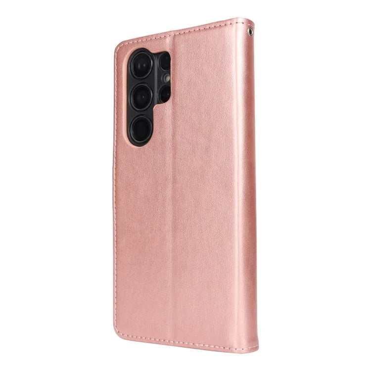 For Samsung Galaxy S23 Ultra Case R61 Texture PU Leather+TPU Phone Protector with Hand Strap