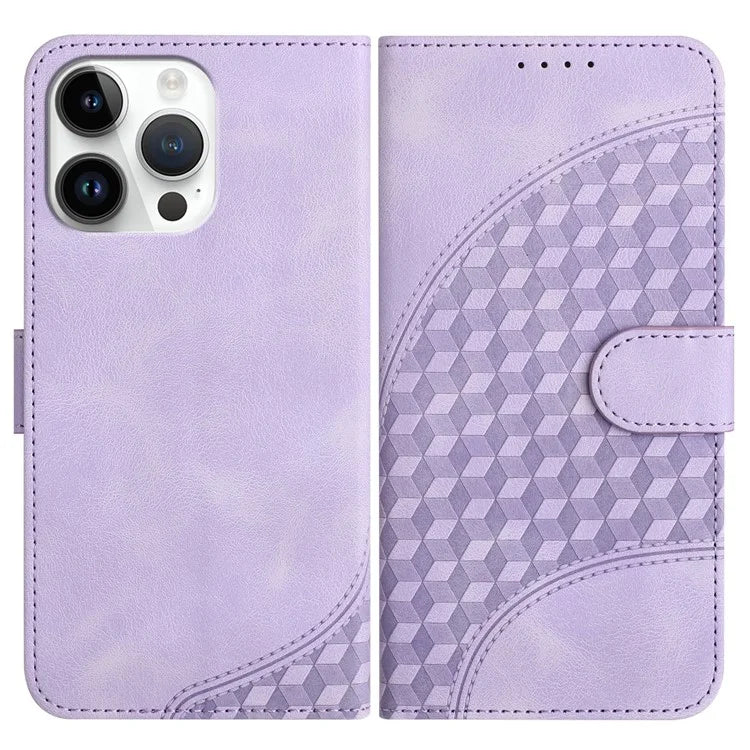 YX0060 For iPhone 14 Pro Max Leather Case Elephant Head Pattern Phone Wallet Cover