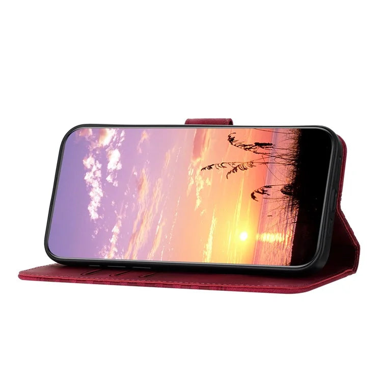 YX0060 For iPhone 14 Pro Max Leather Case Elephant Head Pattern Phone Wallet Cover