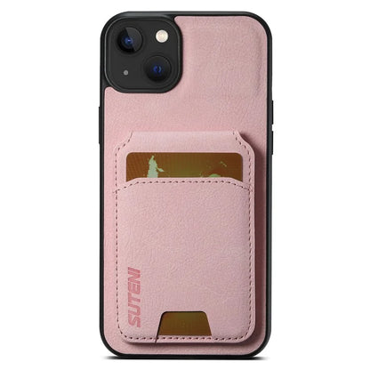 SUTENI H02 For iPhone 13 6.1 inch Case Litchi Texture Vertical Flip Kickstand Phone Cover