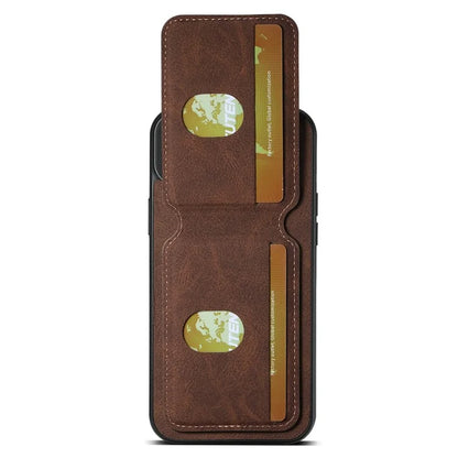 SUTENI H02 For iPhone 13 6.1 inch Case Litchi Texture Vertical Flip Kickstand Phone Cover