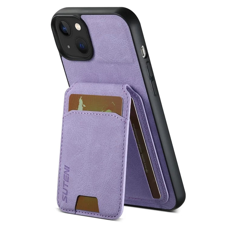 SUTENI H02 For iPhone 13 6.1 inch Case Litchi Texture Vertical Flip Kickstand Phone Cover