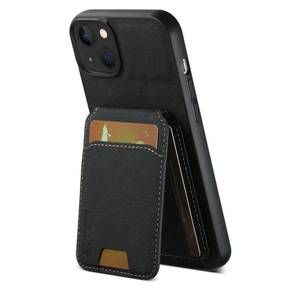 SUTENI H02 For iPhone 13 6.1 inch Case Litchi Texture Vertical Flip Kickstand Phone Cover