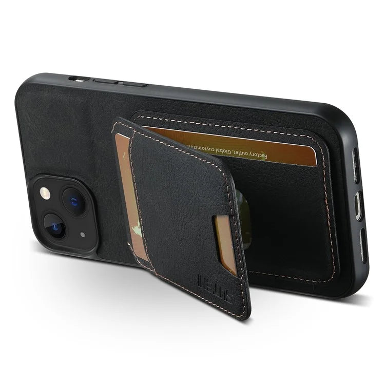 SUTENI H02 For iPhone 13 6.1 inch Case Litchi Texture Vertical Flip Kickstand Phone Cover