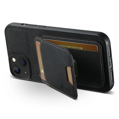 SUTENI H02 For iPhone 13 6.1 inch Case Litchi Texture Vertical Flip Kickstand Phone Cover