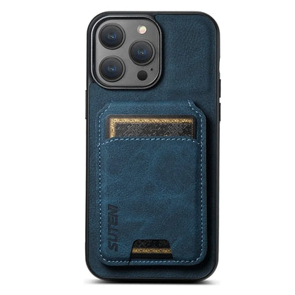 SUTENI H02 For iPhone 11 Pro Max Case Litchi Texture Kickstand Card Slots Protective Shell