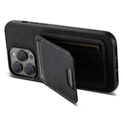 SUTENI H02 For iPhone 11 Pro Max Case Litchi Texture Kickstand Card Slots Protective Shell