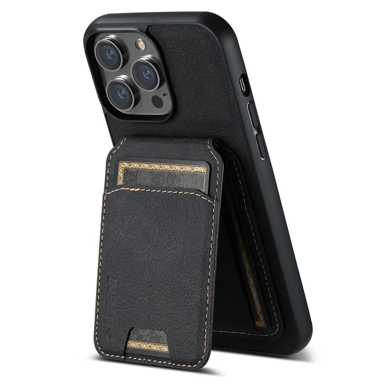 SUTENI H02 For iPhone 11 Pro Max Case Litchi Texture Kickstand Card Slots Protective Shell