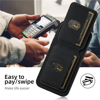 SUTENI H02 For iPhone 11 Pro Max Case Litchi Texture Kickstand Card Slots Protective Shell