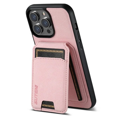 SUTENI H02 For iPhone 11 Pro Max Case Litchi Texture Kickstand Card Slots Protective Shell