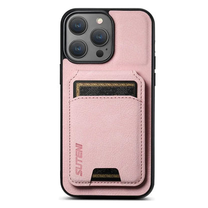 SUTENI H02 For iPhone 11 Pro Max Case Litchi Texture Kickstand Card Slots Protective Shell