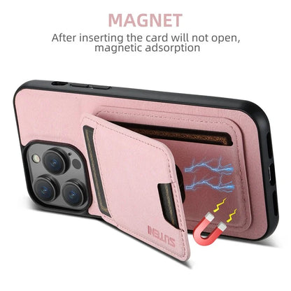 SUTENI H02 For iPhone 11 Pro Max Case Litchi Texture Kickstand Card Slots Protective Shell