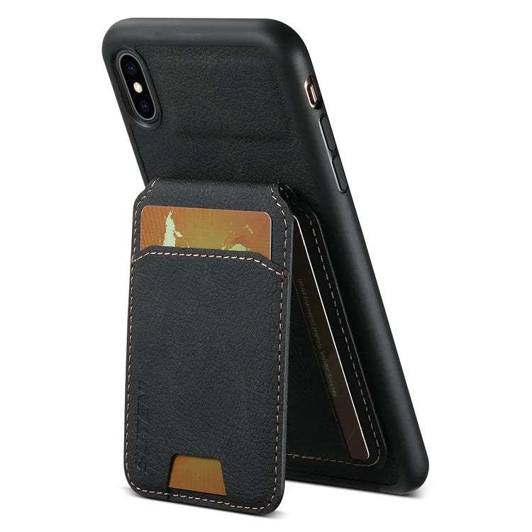 SUTENI H02 For iPhone X / XS 5.8 inch Litchi Texture Case PU Leather+TPU Vertical Flip Phone Cover