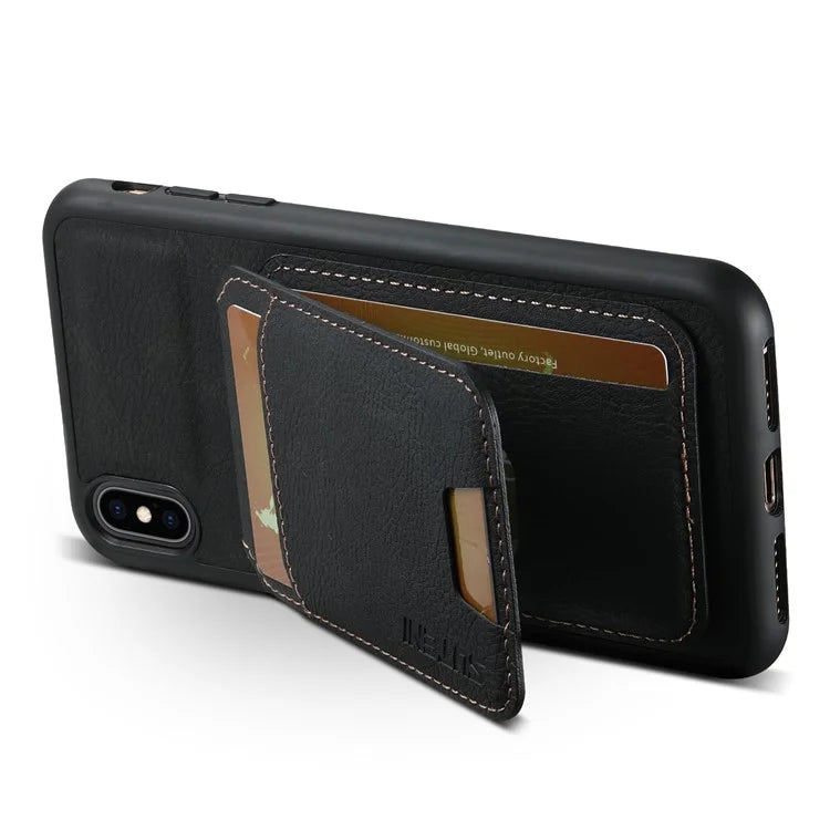 SUTENI H02 For iPhone X / XS 5.8 inch Litchi Texture Case PU Leather+TPU Vertical Flip Phone Cover