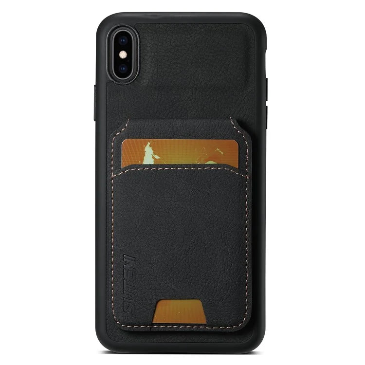 SUTENI H02 For iPhone X / XS 5.8 inch Litchi Texture Case PU Leather+TPU Vertical Flip Phone Cover