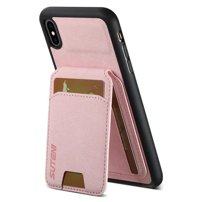 SUTENI H02 For iPhone X / XS 5.8 inch Litchi Texture Case PU Leather+TPU Vertical Flip Phone Cover