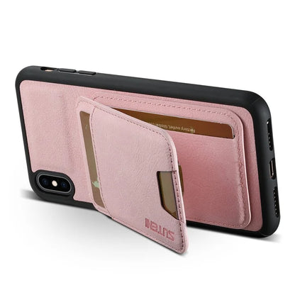 SUTENI H02 For iPhone X / XS 5.8 inch Litchi Texture Case PU Leather+TPU Vertical Flip Phone Cover