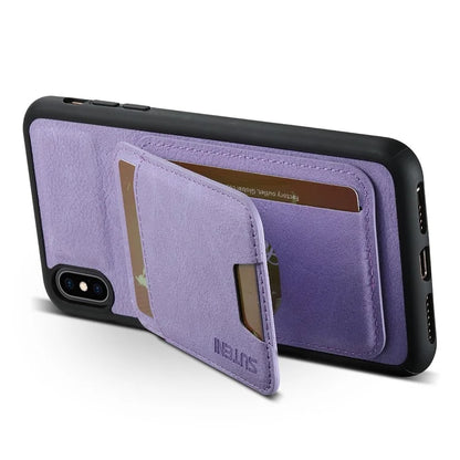 SUTENI H02 For iPhone X / XS 5.8 inch Litchi Texture Case PU Leather+TPU Vertical Flip Phone Cover
