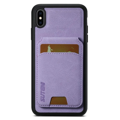 SUTENI H02 For iPhone X / XS 5.8 inch Litchi Texture Case PU Leather+TPU Vertical Flip Phone Cover