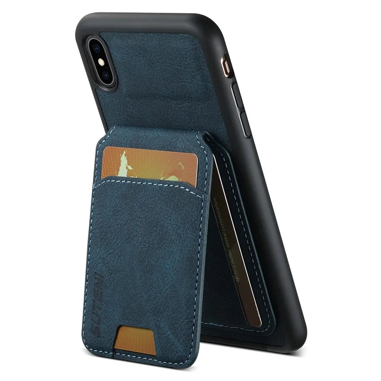 SUTENI H02 For iPhone X / XS 5.8 inch Litchi Texture Case PU Leather+TPU Vertical Flip Phone Cover