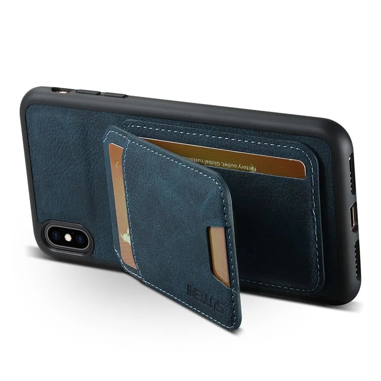 SUTENI H02 For iPhone X / XS 5.8 inch Litchi Texture Case PU Leather+TPU Vertical Flip Phone Cover