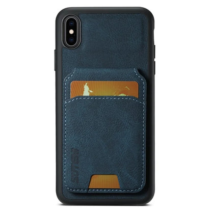 SUTENI H02 For iPhone X / XS 5.8 inch Litchi Texture Case PU Leather+TPU Vertical Flip Phone Cover