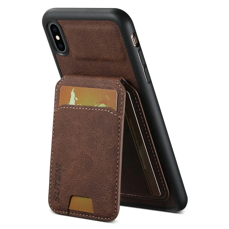 SUTENI H02 For iPhone X / XS 5.8 inch Litchi Texture Case PU Leather+TPU Vertical Flip Phone Cover