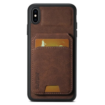 SUTENI H02 For iPhone X / XS 5.8 inch Litchi Texture Case PU Leather+TPU Vertical Flip Phone Cover