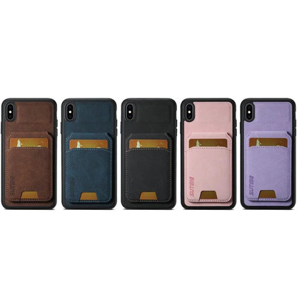 SUTENI H02 For iPhone X / XS 5.8 inch Litchi Texture Case PU Leather+TPU Vertical Flip Phone Cover