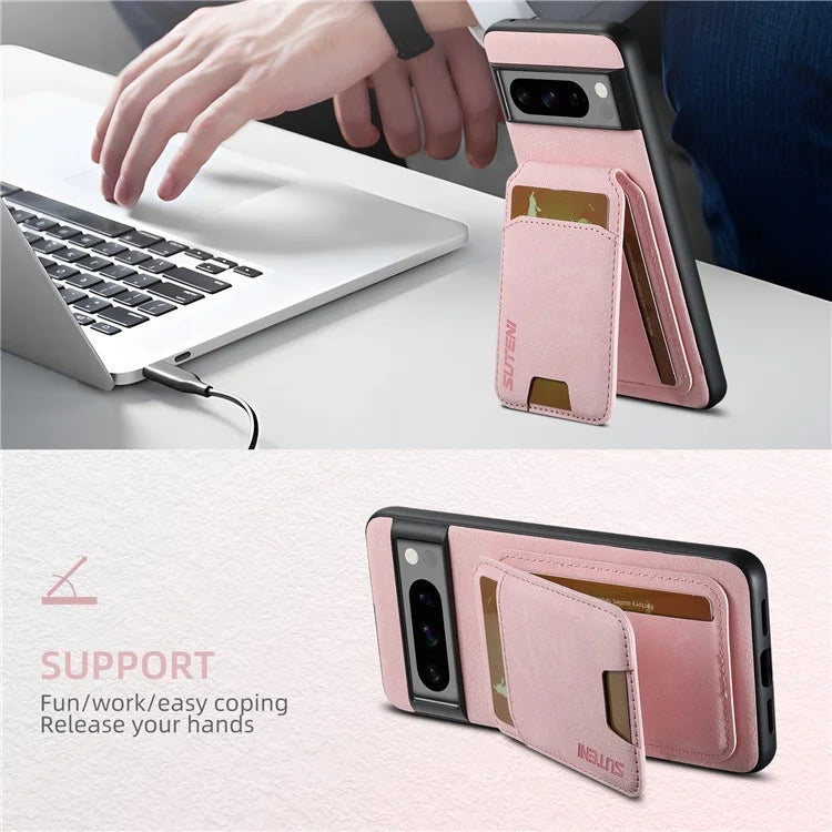 SUTENI H02 For Google Pixel 8 Pro Litchi Texture Case Vertical Flip Card Holder Protective Back Cover
